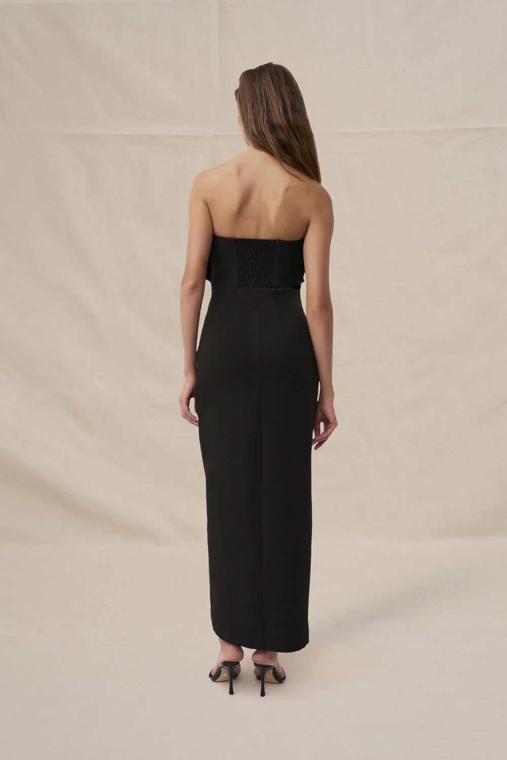 Anais Structured Strapless Dress - Black - Image 4
