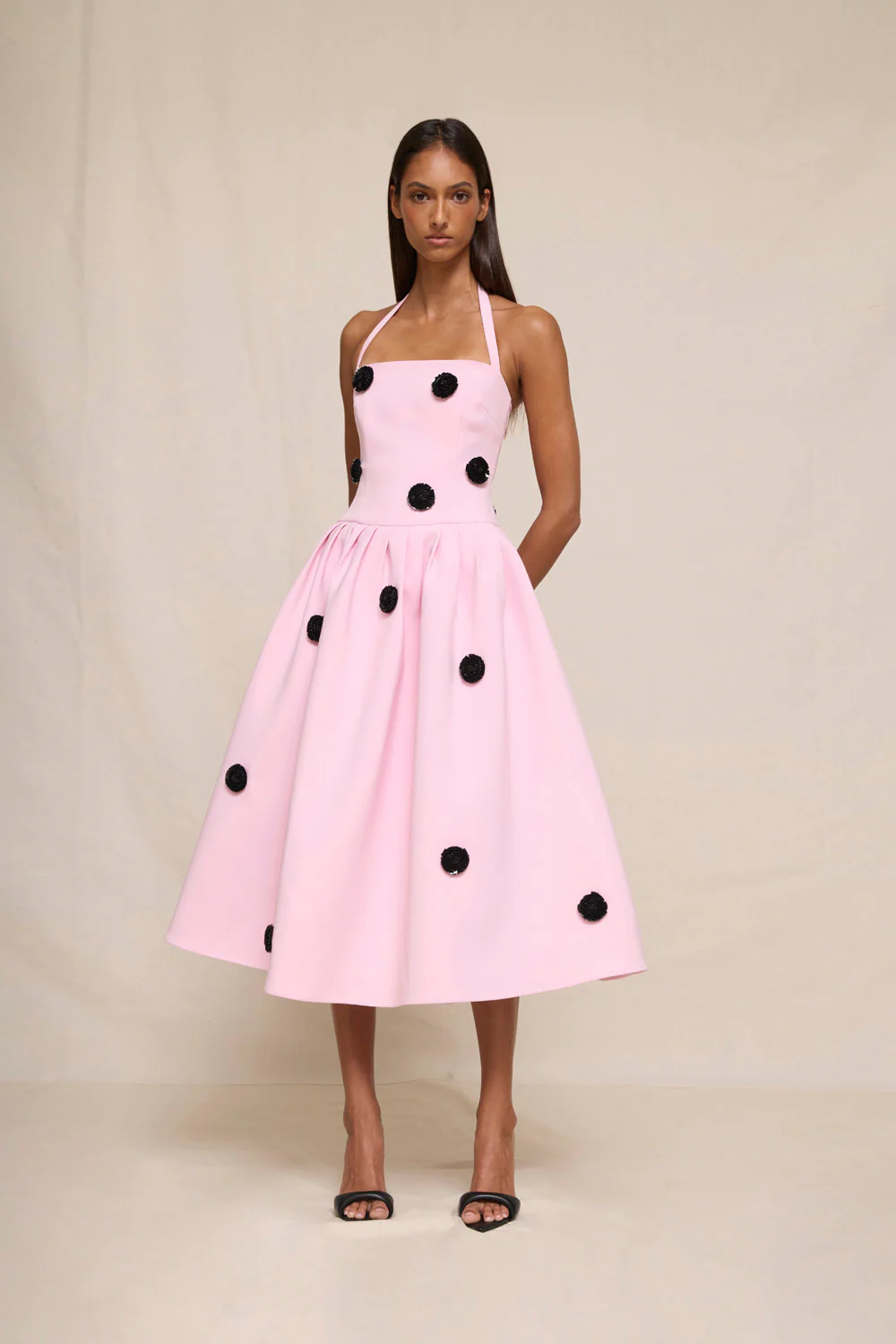 Anita Spot Halter Dress