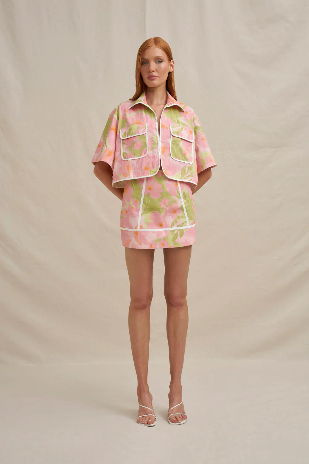 Aster Contrast Pipe Shirt - Sorbet Floral