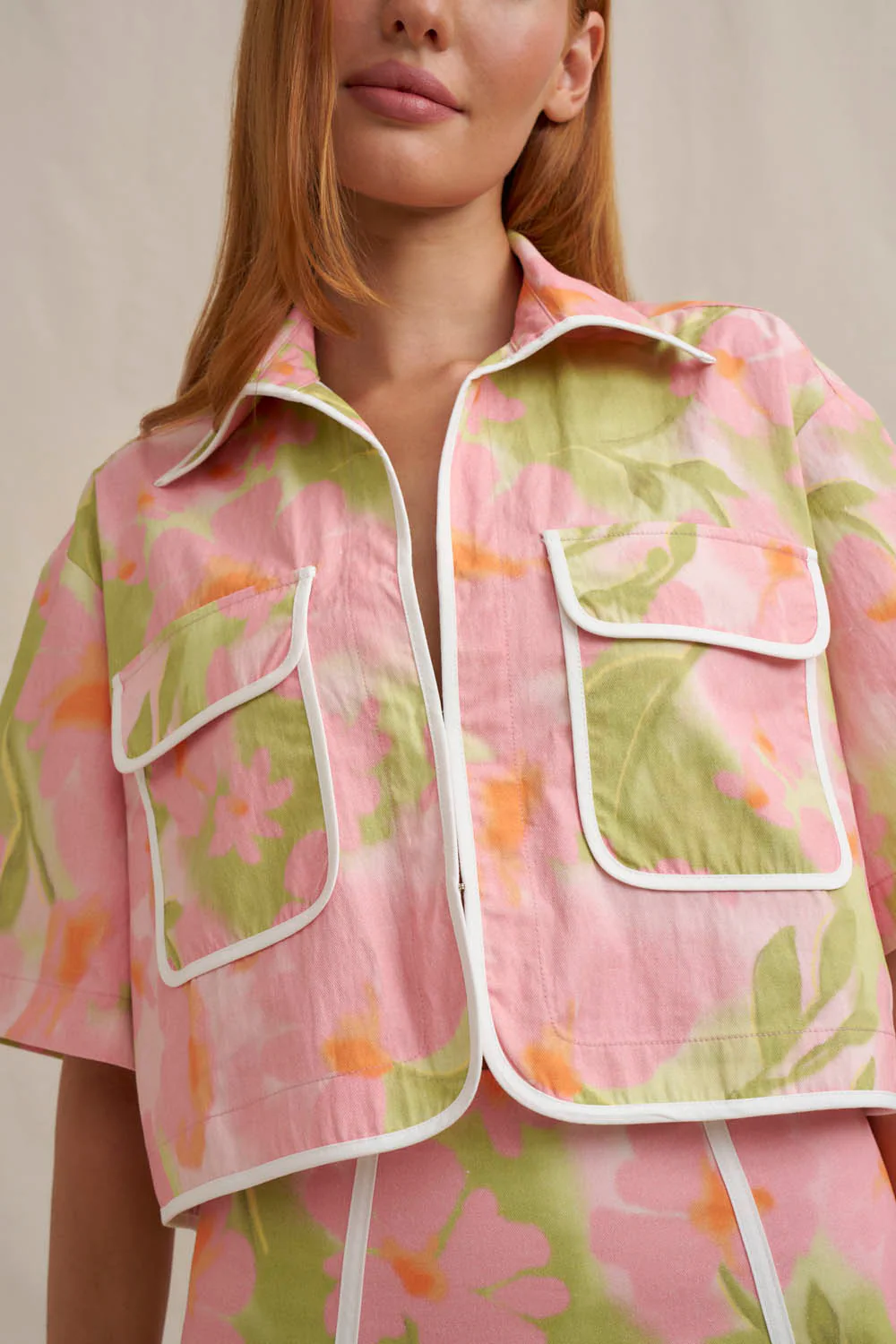 Aster Contrast Pipe Shirt - Sorbet Floral - Image 2