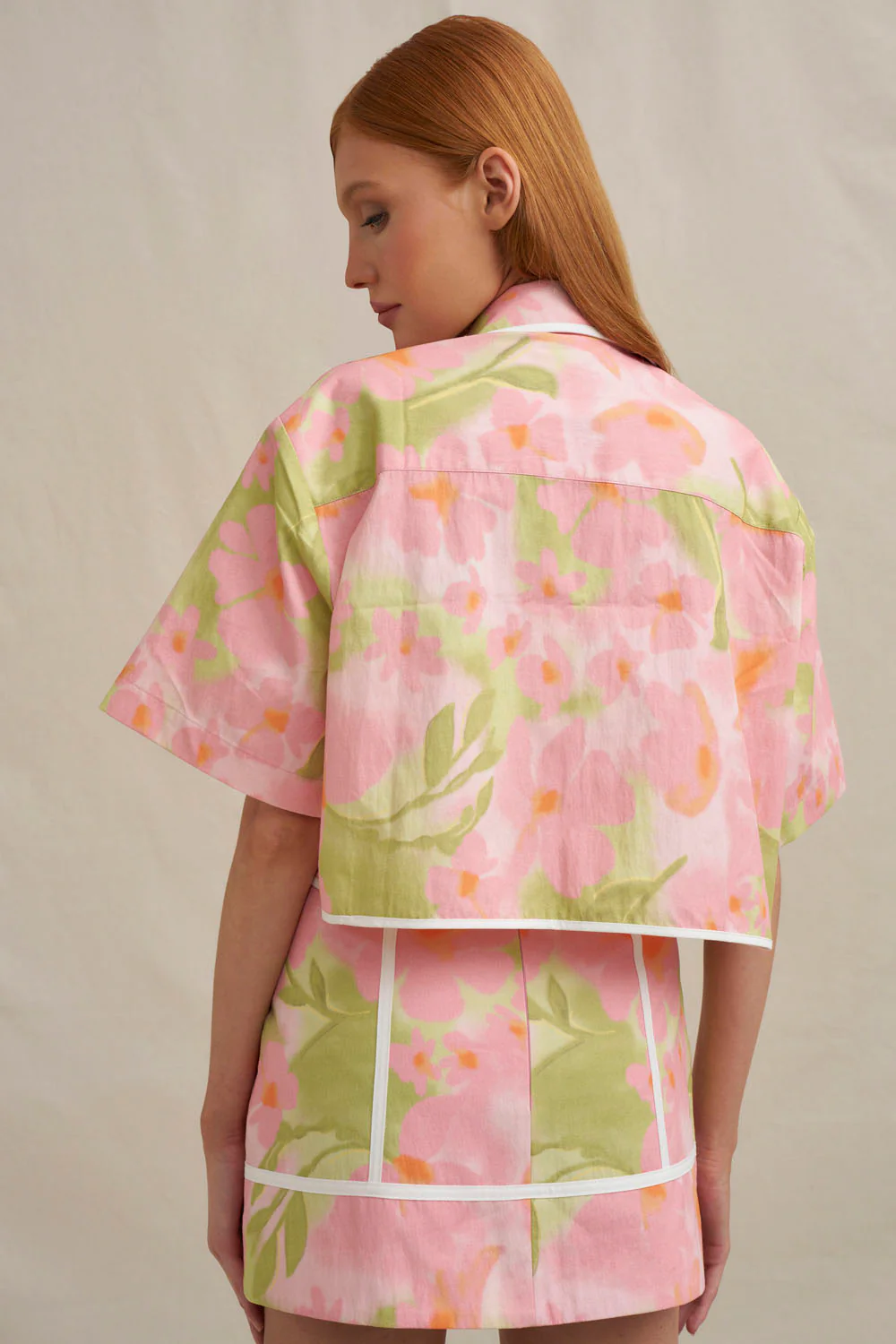 Aster Contrast Pipe Shirt - Sorbet Floral - Image 5