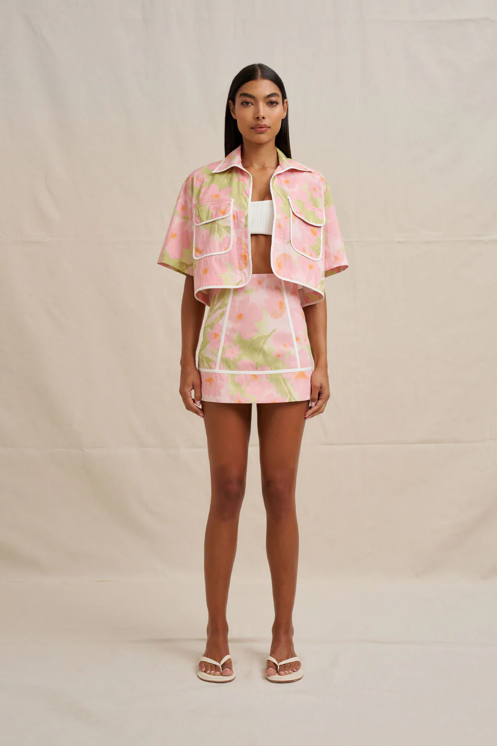 Aster Pipe Mini Skirt - Sorbet Floral - Image 3