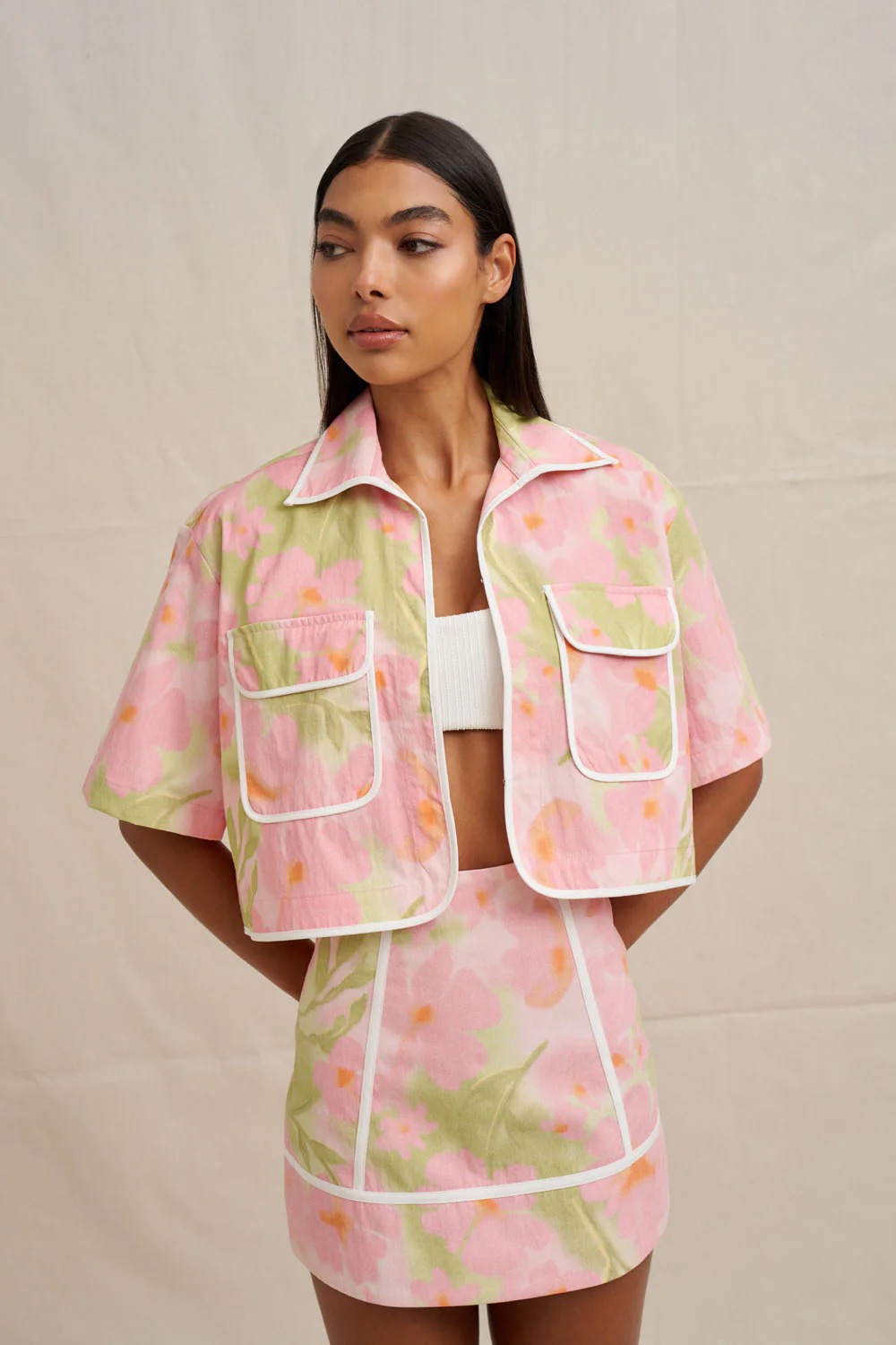 Aster Pipe Mini Skirt - Sorbet Floral - Image 7