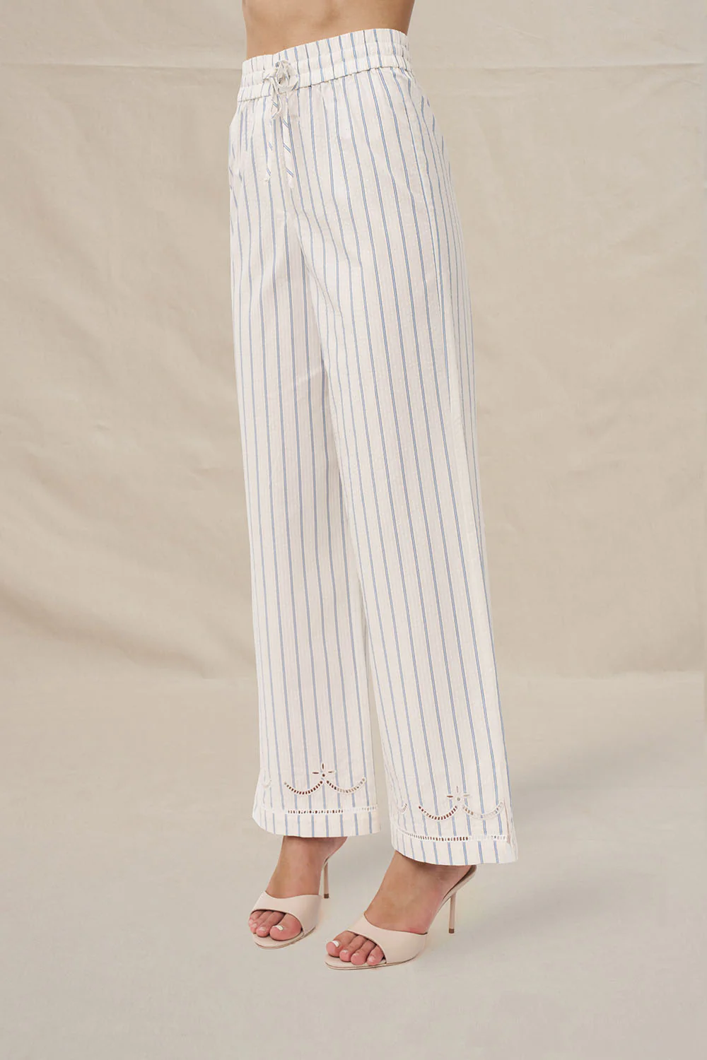 Atlas Broiderie Pant - Blue Crème - Image 4