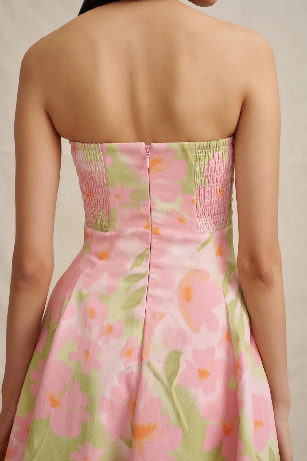 Azalia Floral Strapless Dress - Sorbet Floral - Image 5