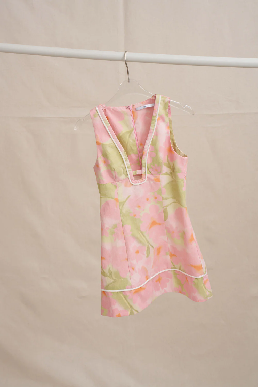 Azalia Floral V Front Mini Dress - Sorbet Floral - Image 8