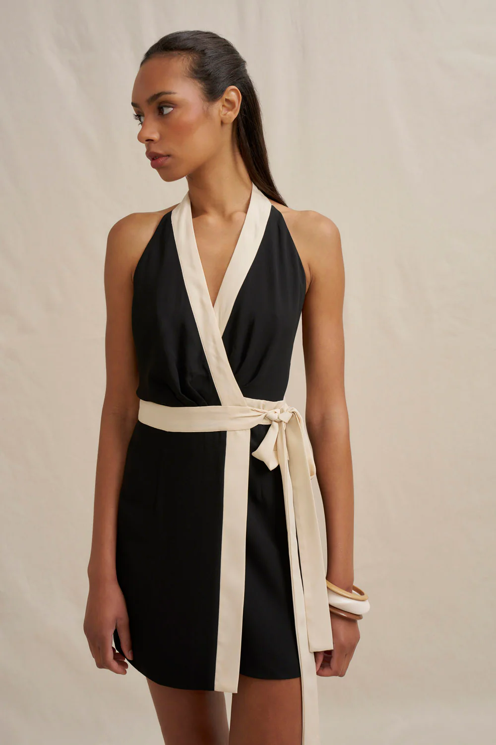 Azaria Wrap Mini Dress - Image 7