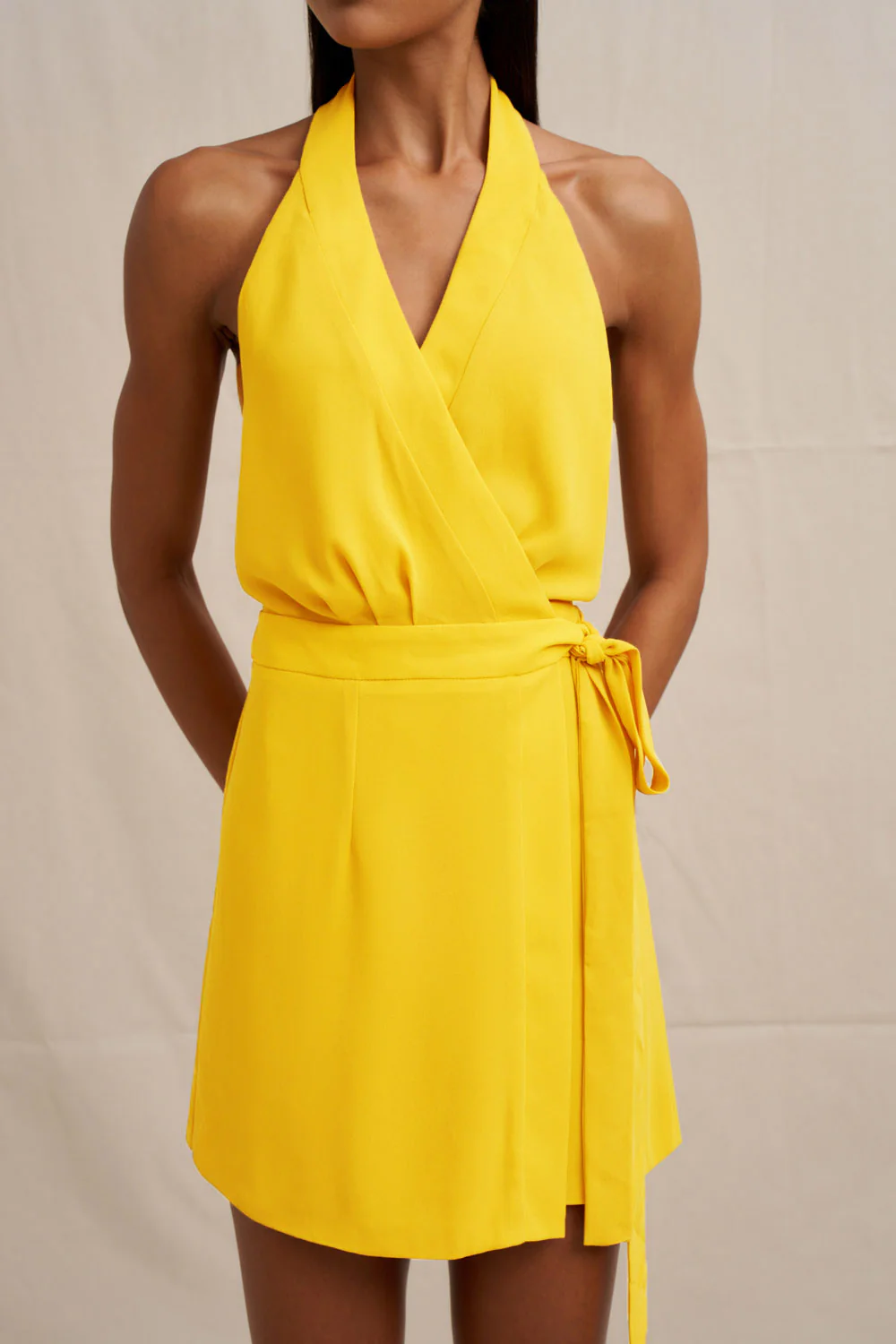 Azaria Wrap Mini Dress - Image 6