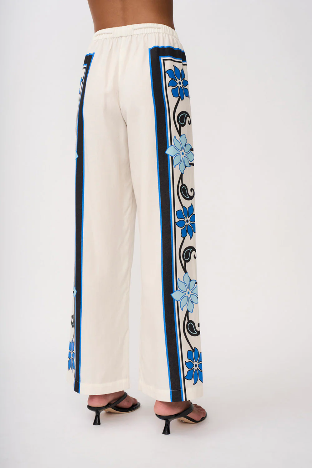 Azure Granada Flower Pant | Final Sale - Aqua Navy Ivory - Image 3