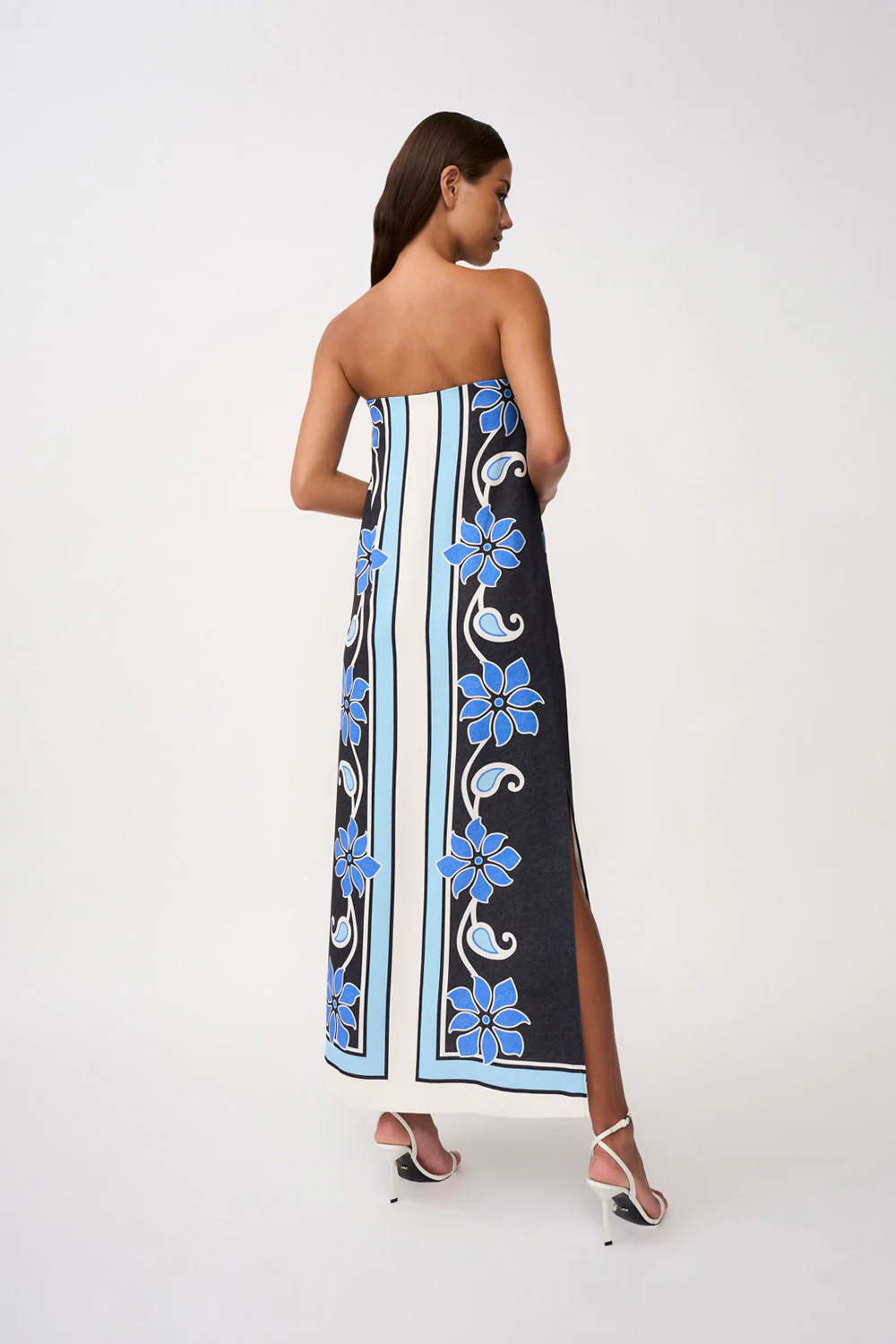 Azure Granada Strapless Dress | Final Sale - Aqua Navy Ivory - Image 3