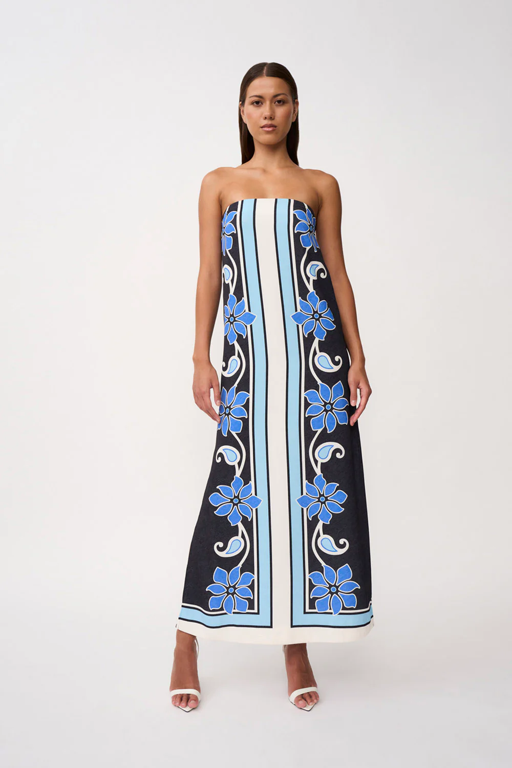 Azure Granada Strapless Dress | Final Sale - Aqua Navy Ivory - Image 5