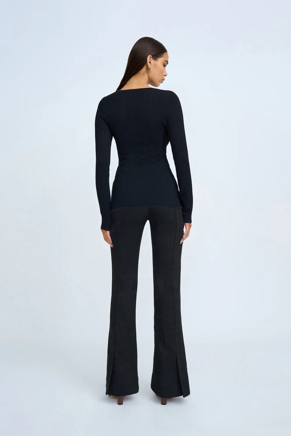 Bella Textured Knit Cardi | Final Sale - Black - Image 3