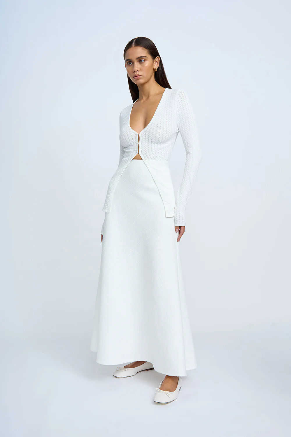 Bella Textured Knit Cardi | Final Sale - Ivory - Image 5