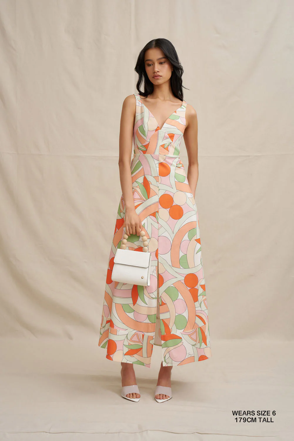 Bloomtide Maxi Dress - Multi Green Peach - Image 3