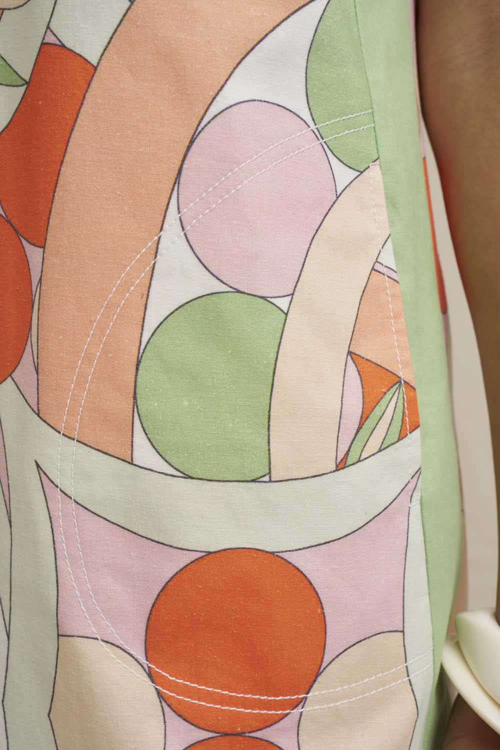 Bloomtide Mini Dress - Multi Green Peach - Image 4