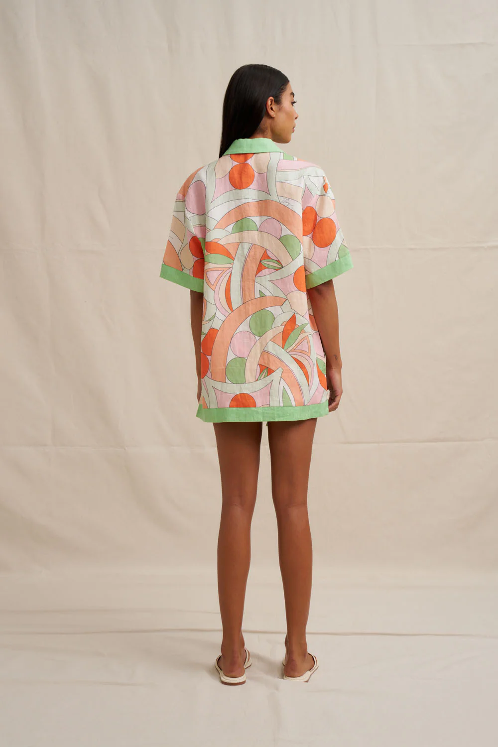Bloomtide Mini Short - Multi Green Peach - Image 4