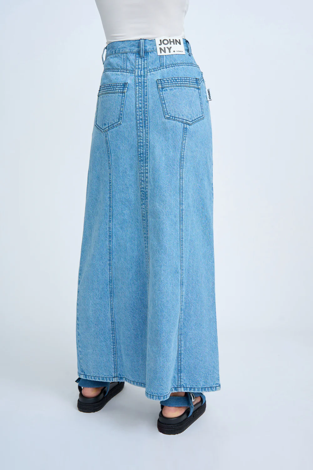 Blue Jean Beauty A-Line Skirt | Final Sale - Blue Wash - Image 3