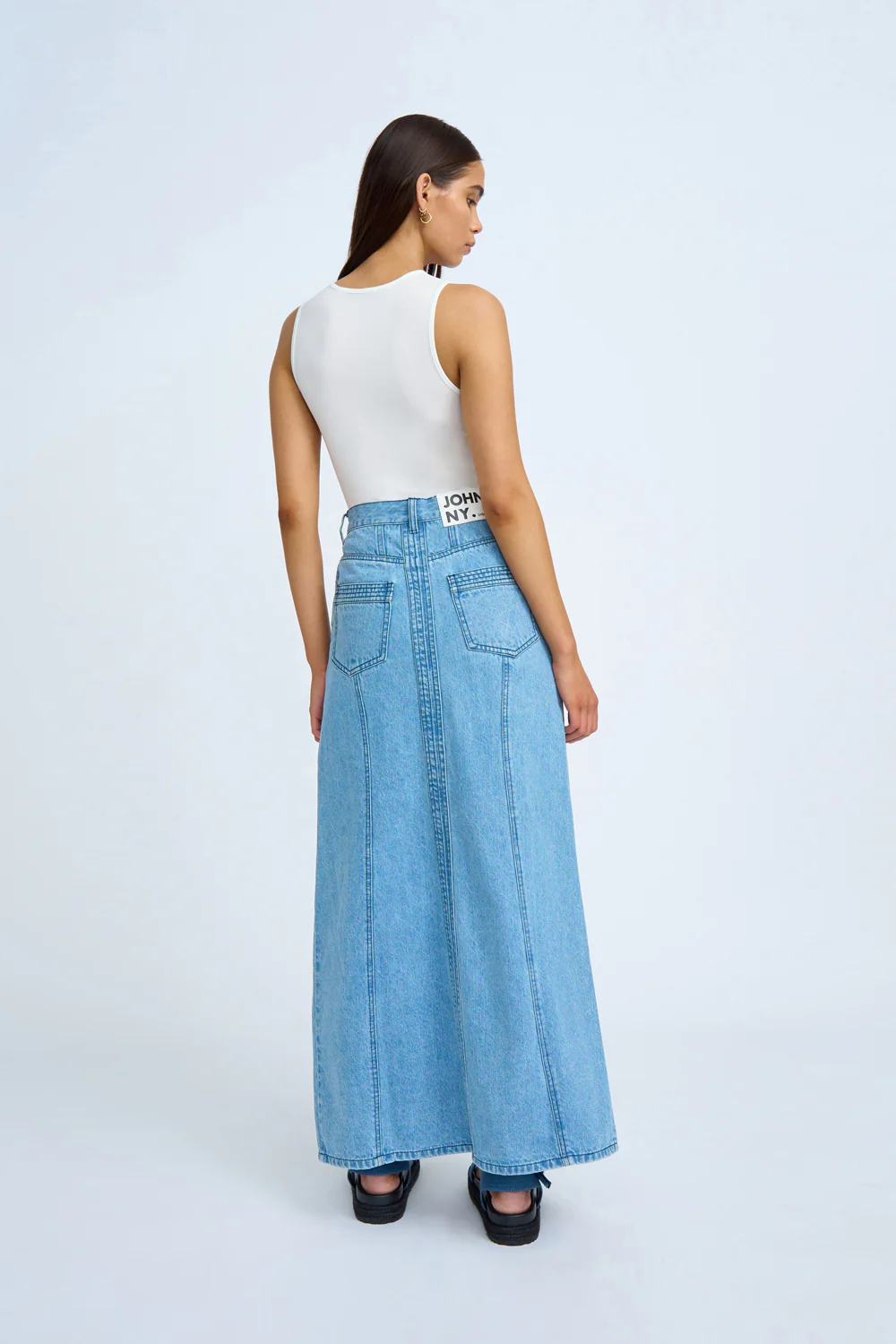 Blue Jean Beauty A-Line Skirt | Final Sale - Blue Wash - Image 4