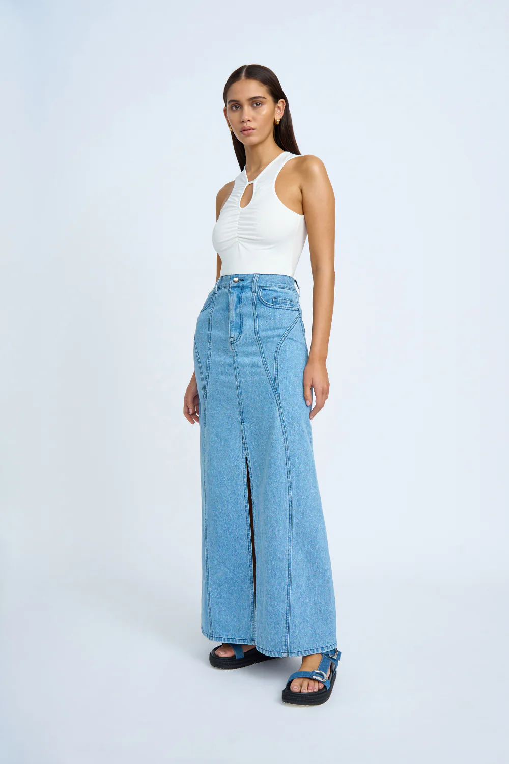 Blue Jean Beauty A-Line Skirt | Final Sale - Blue Wash - Image 7