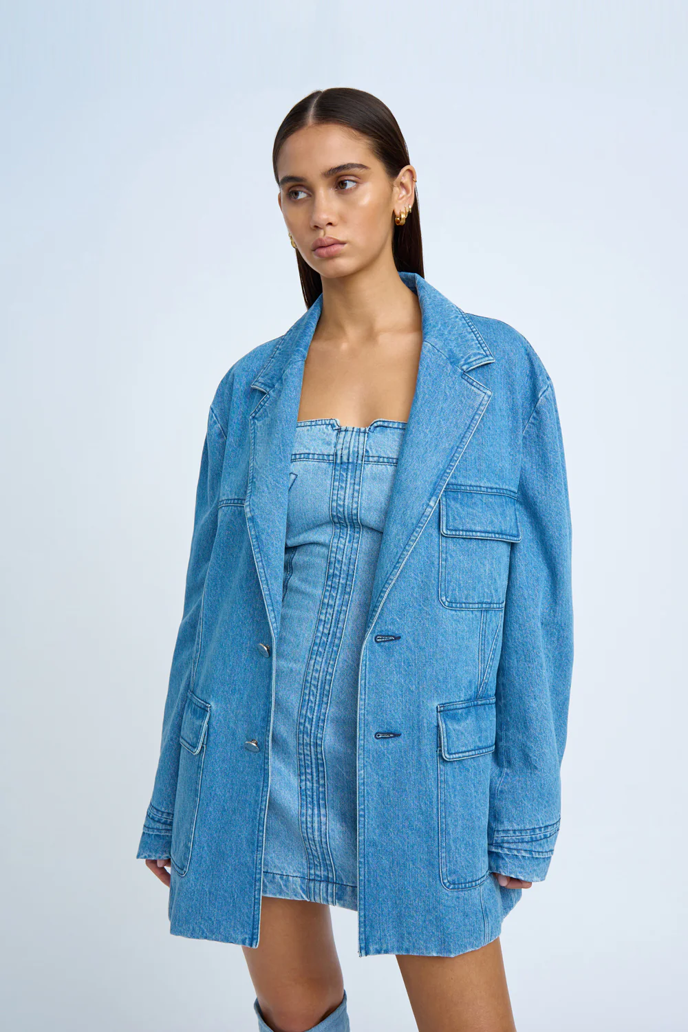 Blue Jean Beauty Blazer | Final Sale - Blue Wash - Image 3