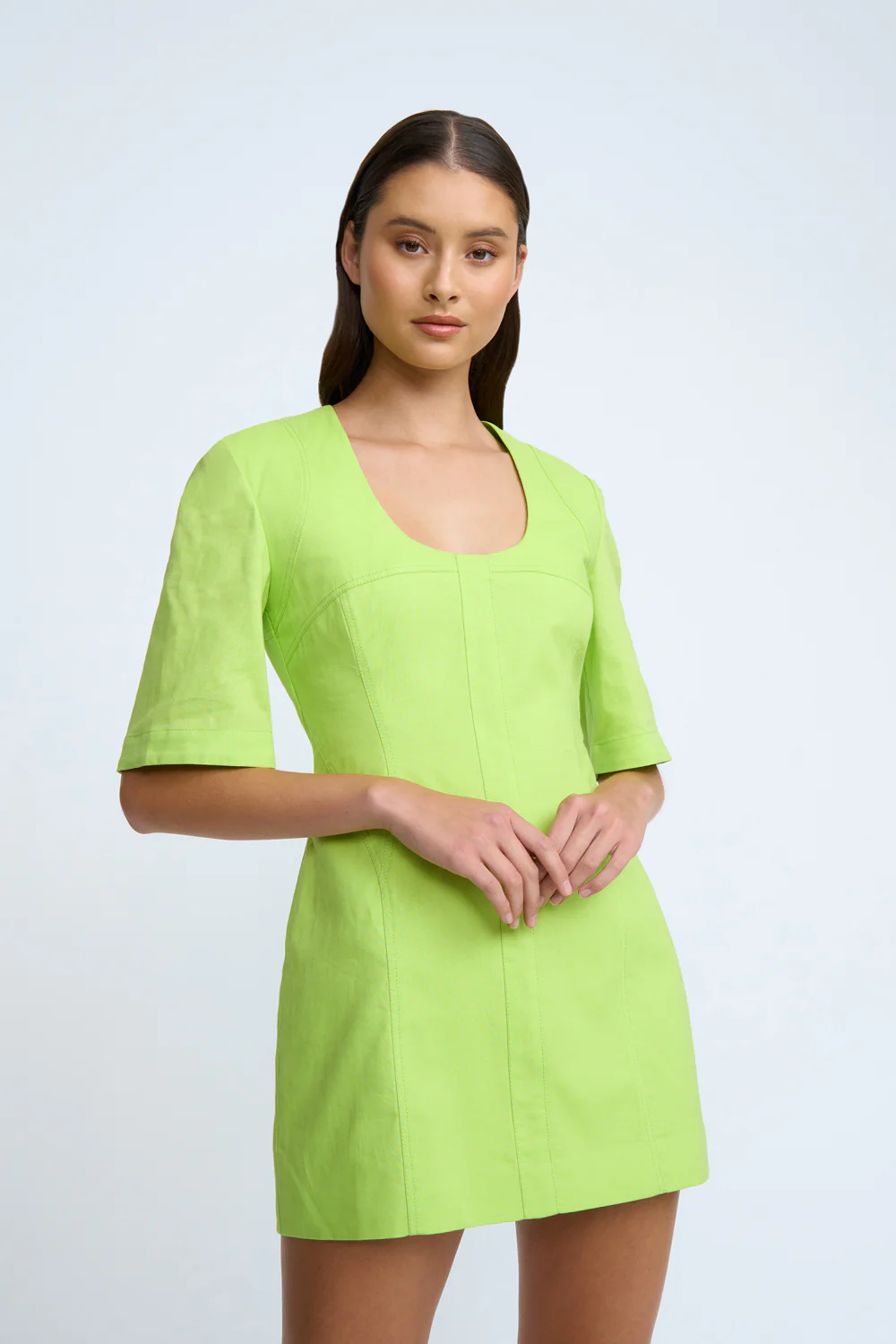 Bora Box Sleeve Mini Dress | Final Sale - Sunny Lime - Image 4