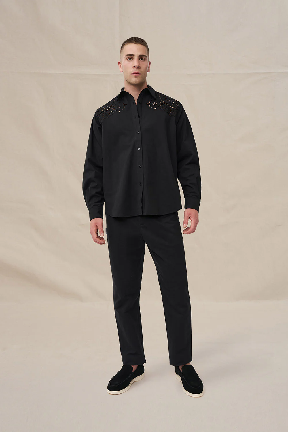 Bowie Broderie Shirt - Black