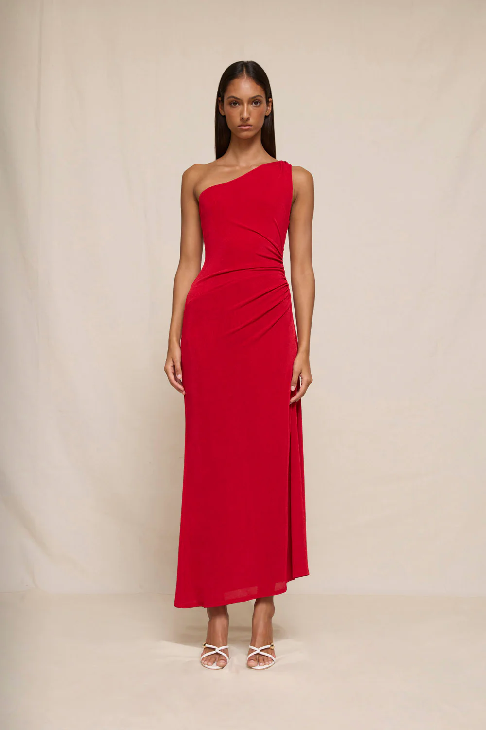 Carmine One Shoulder Dress - Image 3