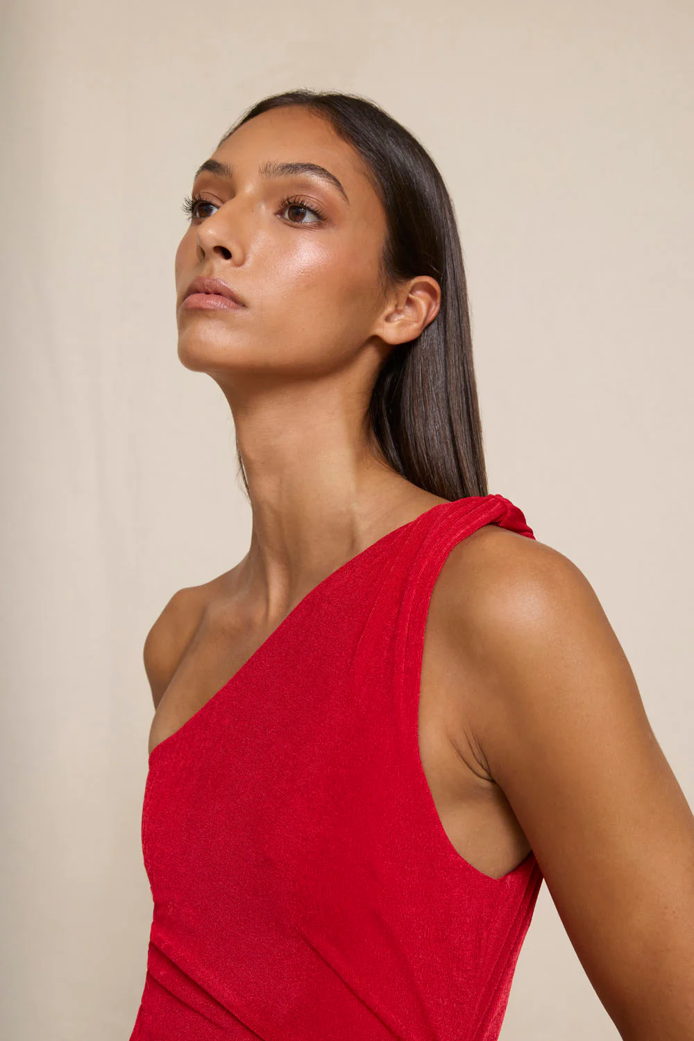 Carmine One Shoulder Dress - Image 4