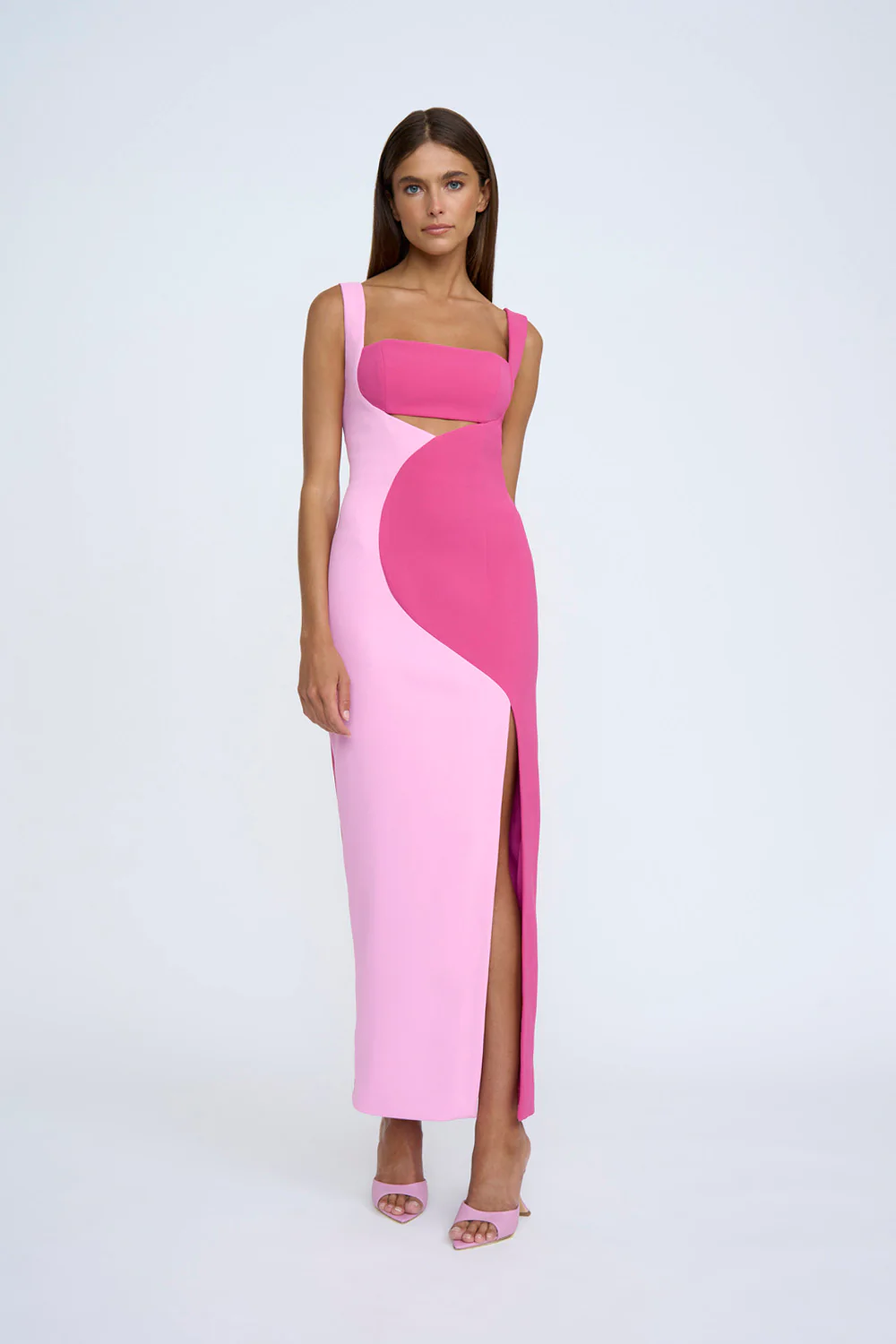 Caterina Two Tone Curve Midi - Pink Multi - Image 6