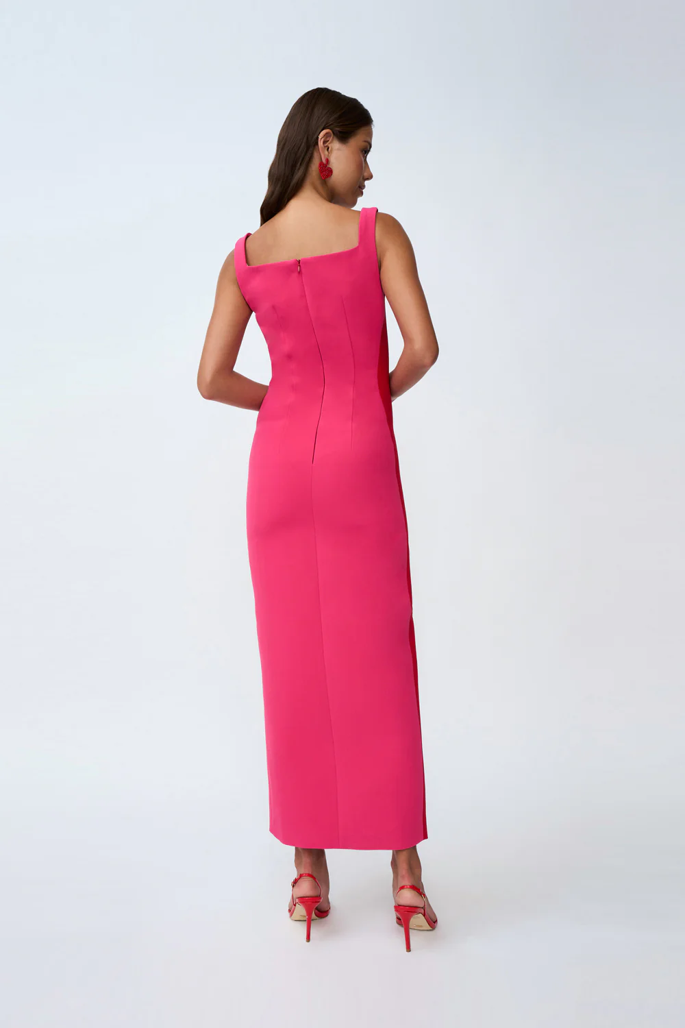 Caterina Two Tone Curve Midi | Final Sale - Pink Red - Image 3