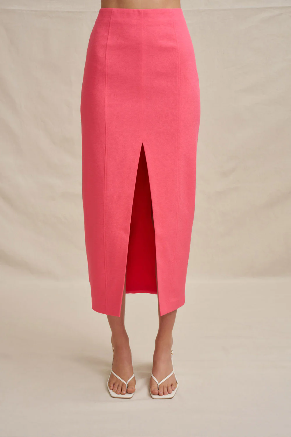 Chloe Midi Skirt - Coral Pink - Image 6