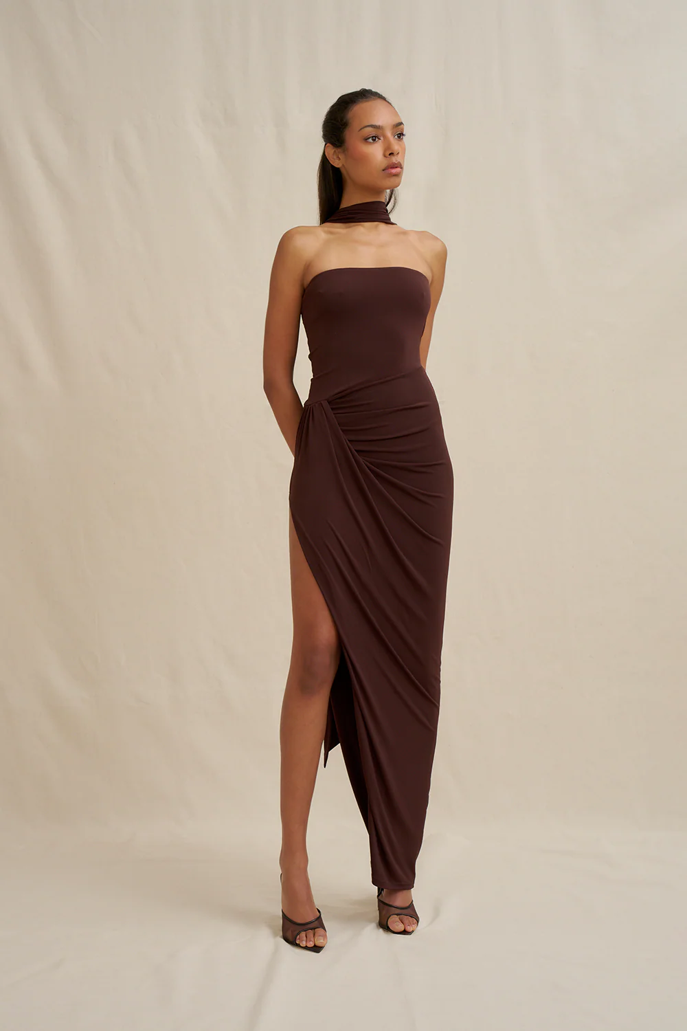 Claire Strapless Drape dress - Image 4