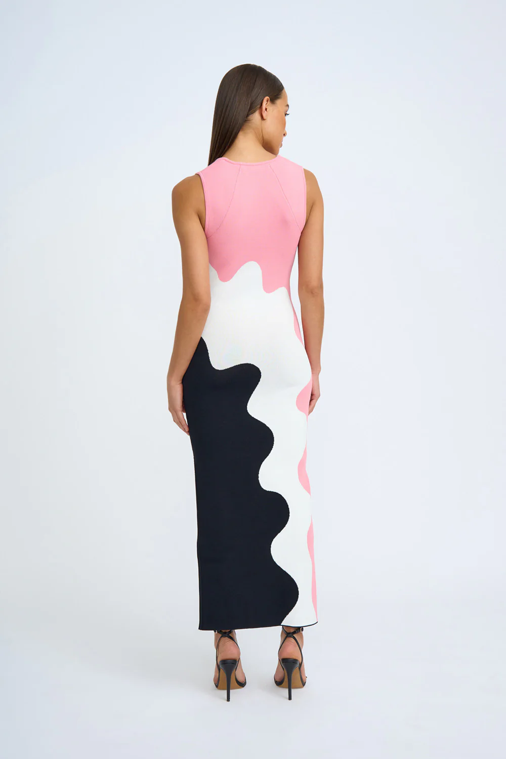 Dahlia Knit Midi Dress | Final Sale - Pink Ivory Black - Image 4