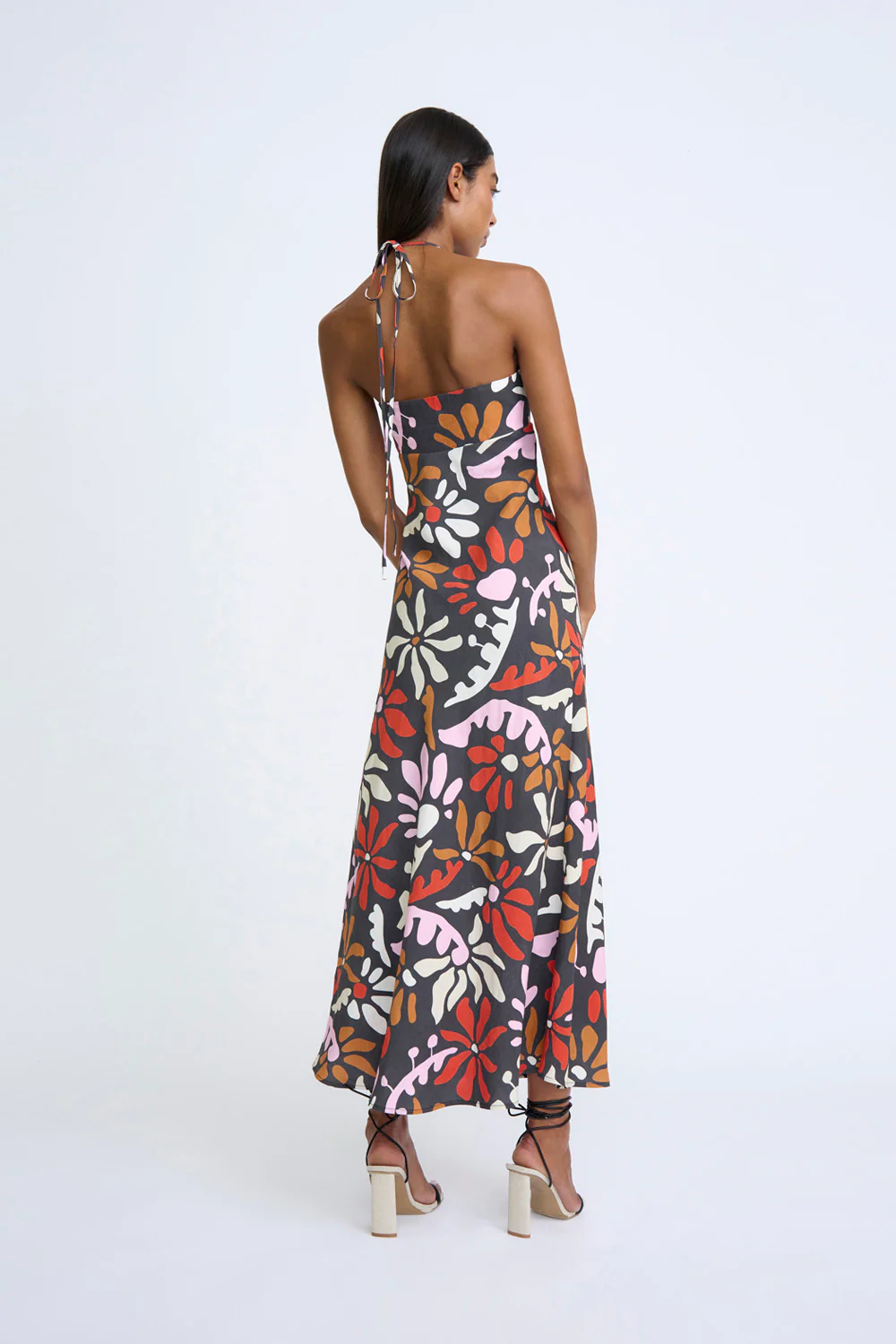 Dandy Breeze Gathered Halter Dress | Final Sale - Black Multi - Image 3