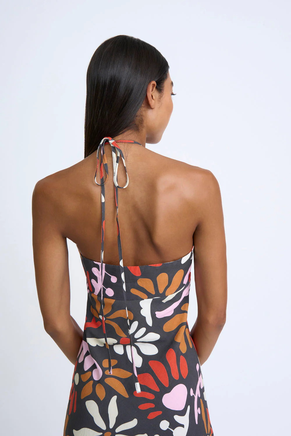 Dandy Breeze Gathered Halter Dress | Final Sale - Black Multi - Image 5