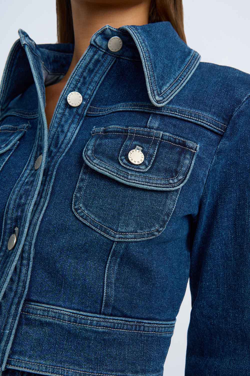 Daze Denim Pipe Crop Jacket | Final Sale - Indigo - Image 2