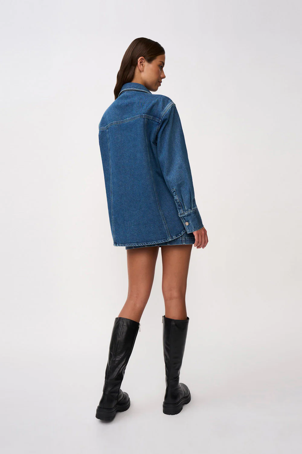 Della Denim Panel Mini Skirt | Final Sale - Blue Wash - Image 4