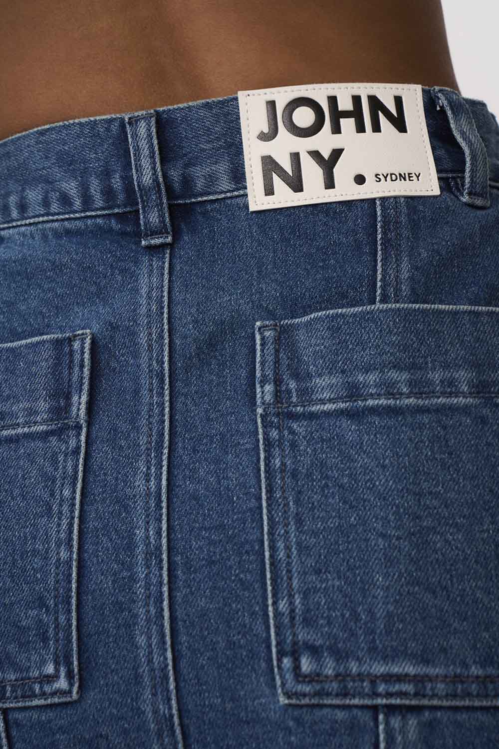 Della Denim Panel Mini Skirt | Final Sale - Blue Wash - Image 5
