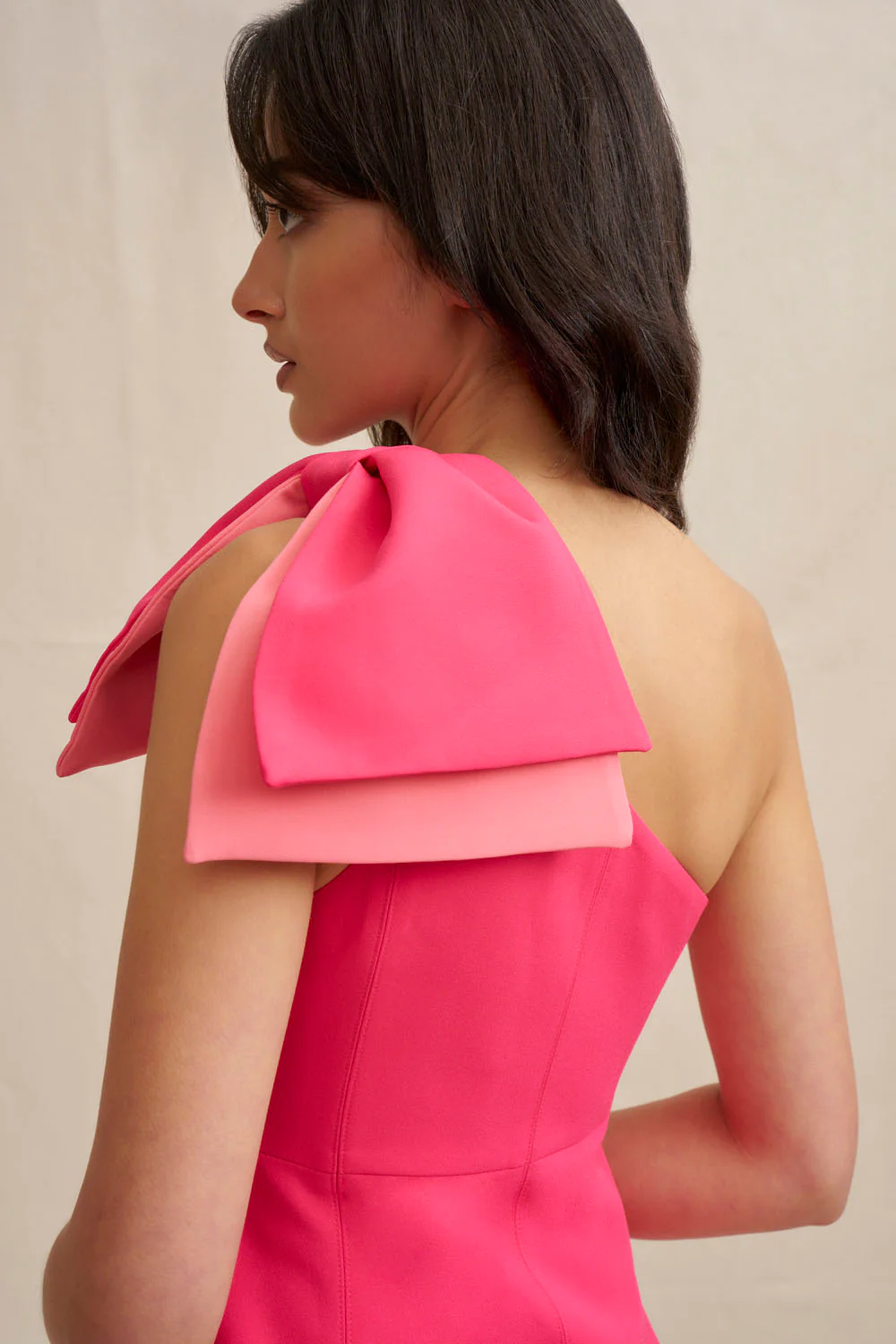 Diana Bow Mini Dress - Pink - Image 6