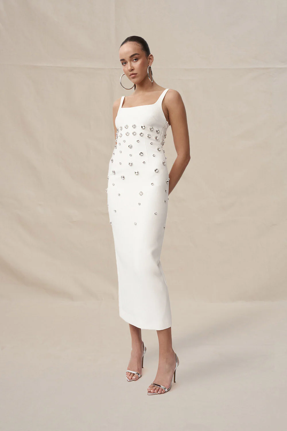 Diana Diamond Ankle Dress - Ivory - Image 3