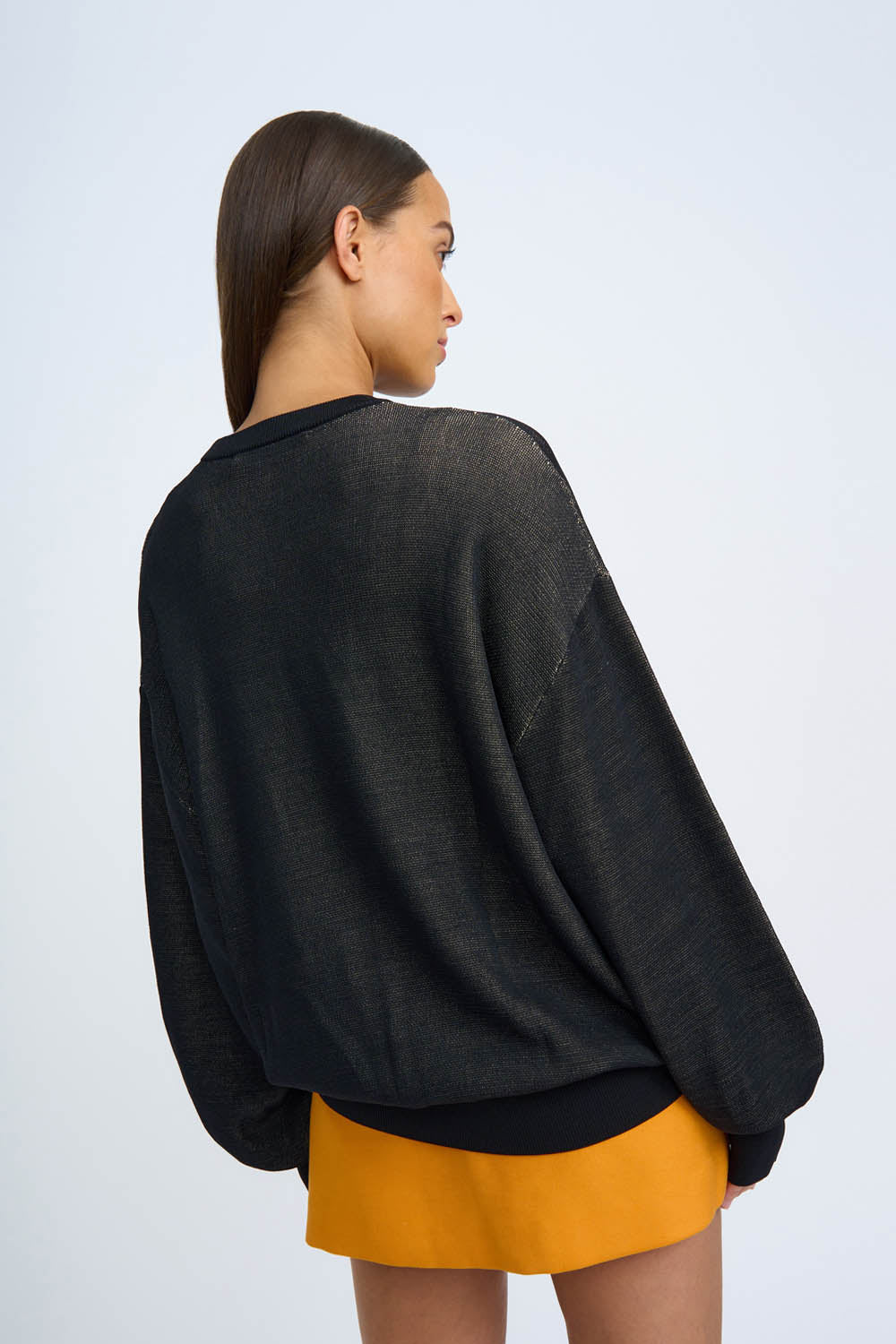 Digital Daisy Knit Sweater | Final Sale - Black Orange - Image 6