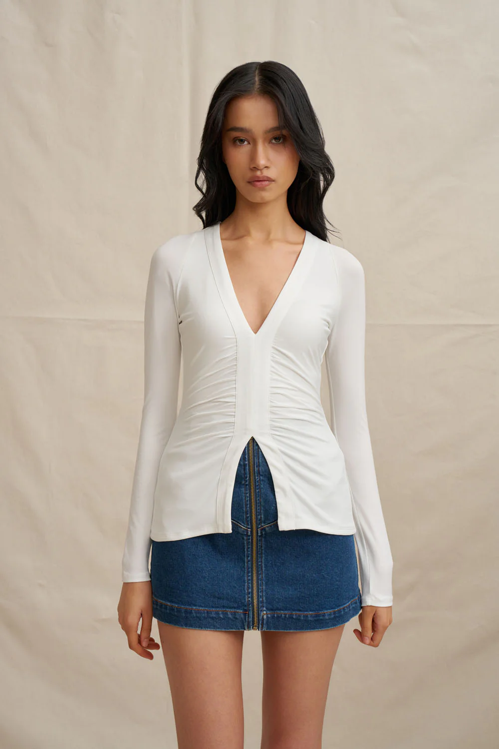 Eclipse Denim Mini Skirt - Dark Blue Denim - Image 3