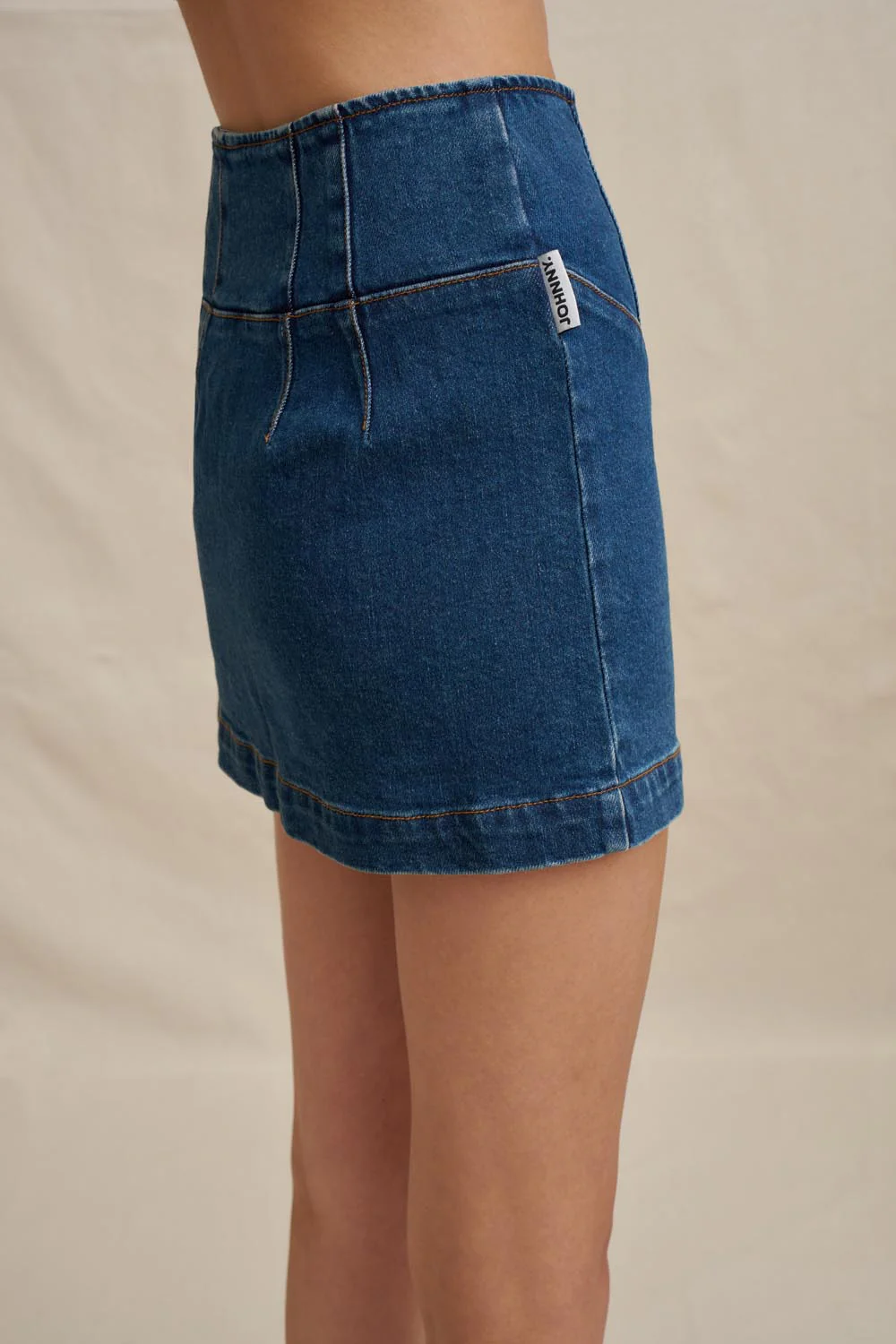 Eclipse Denim Mini Skirt - Dark Blue Denim - Image 5
