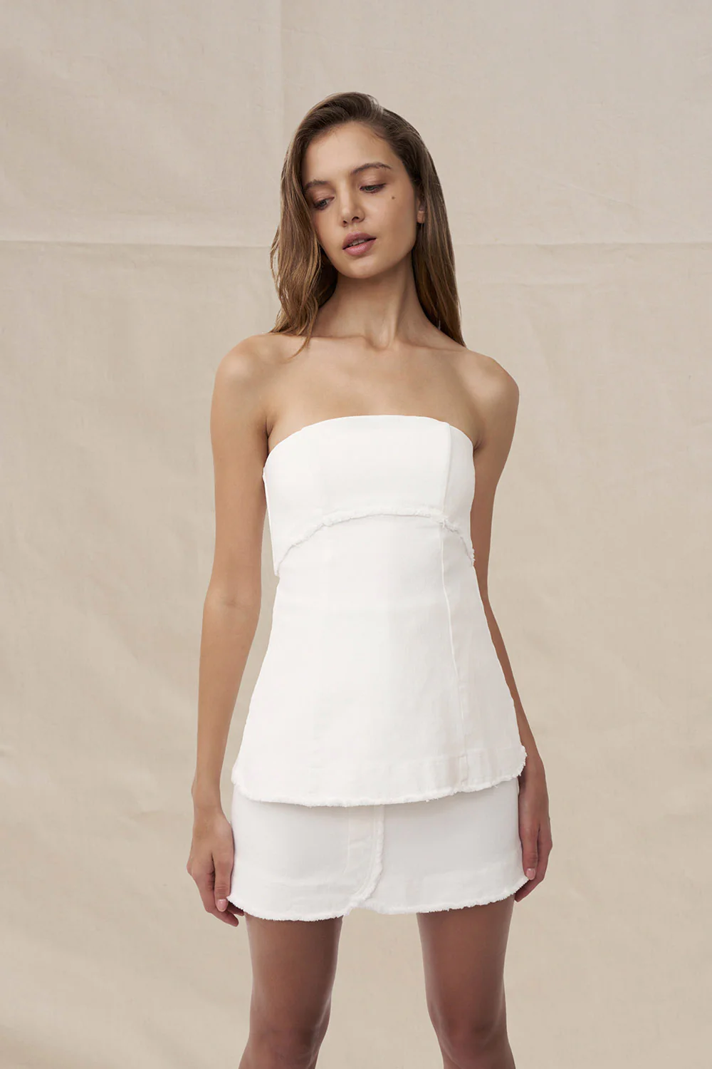 Ember Denim Bodice Top - Ivory Denim - Image 2