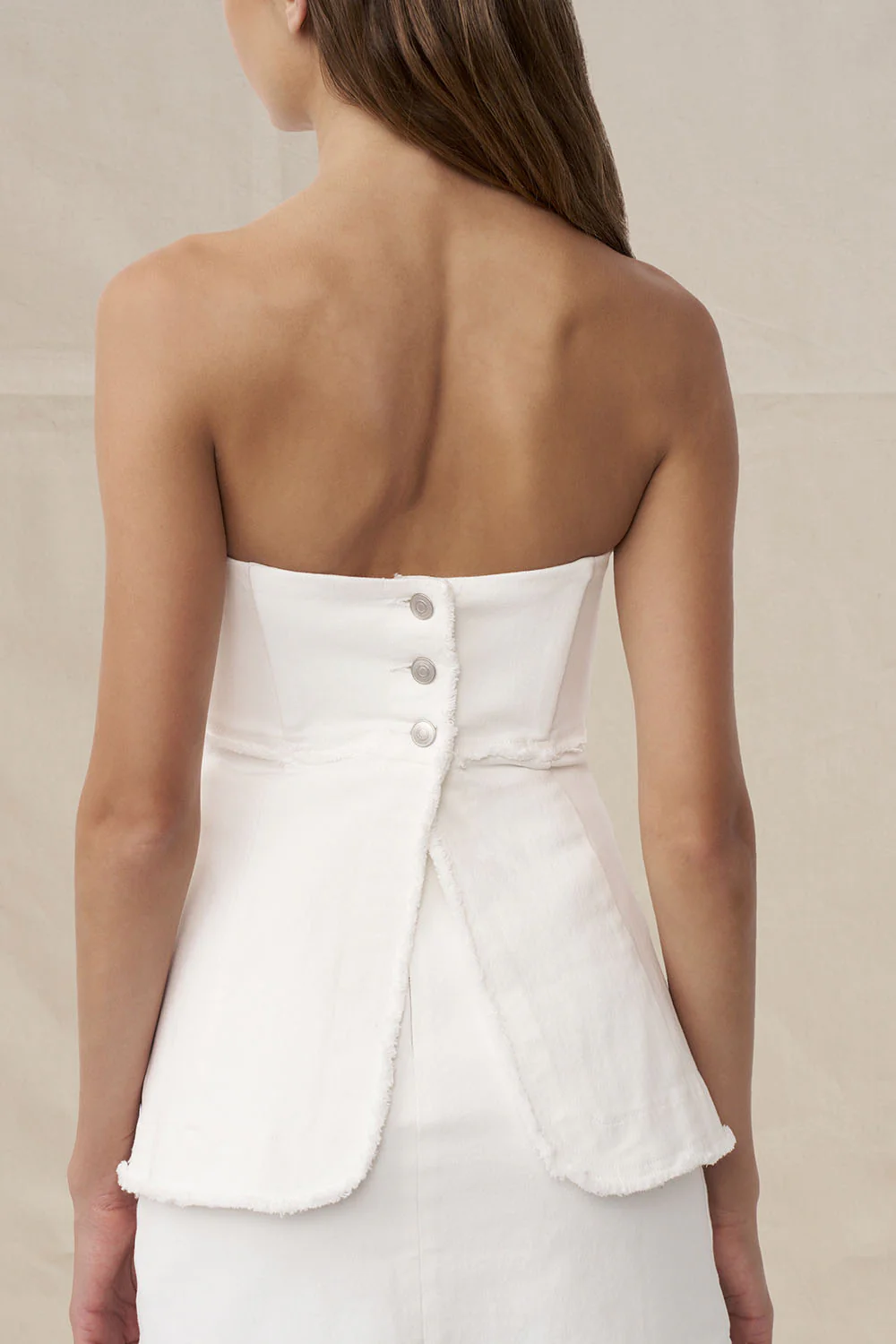 Ember Denim Bodice Top - Ivory Denim - Image 4