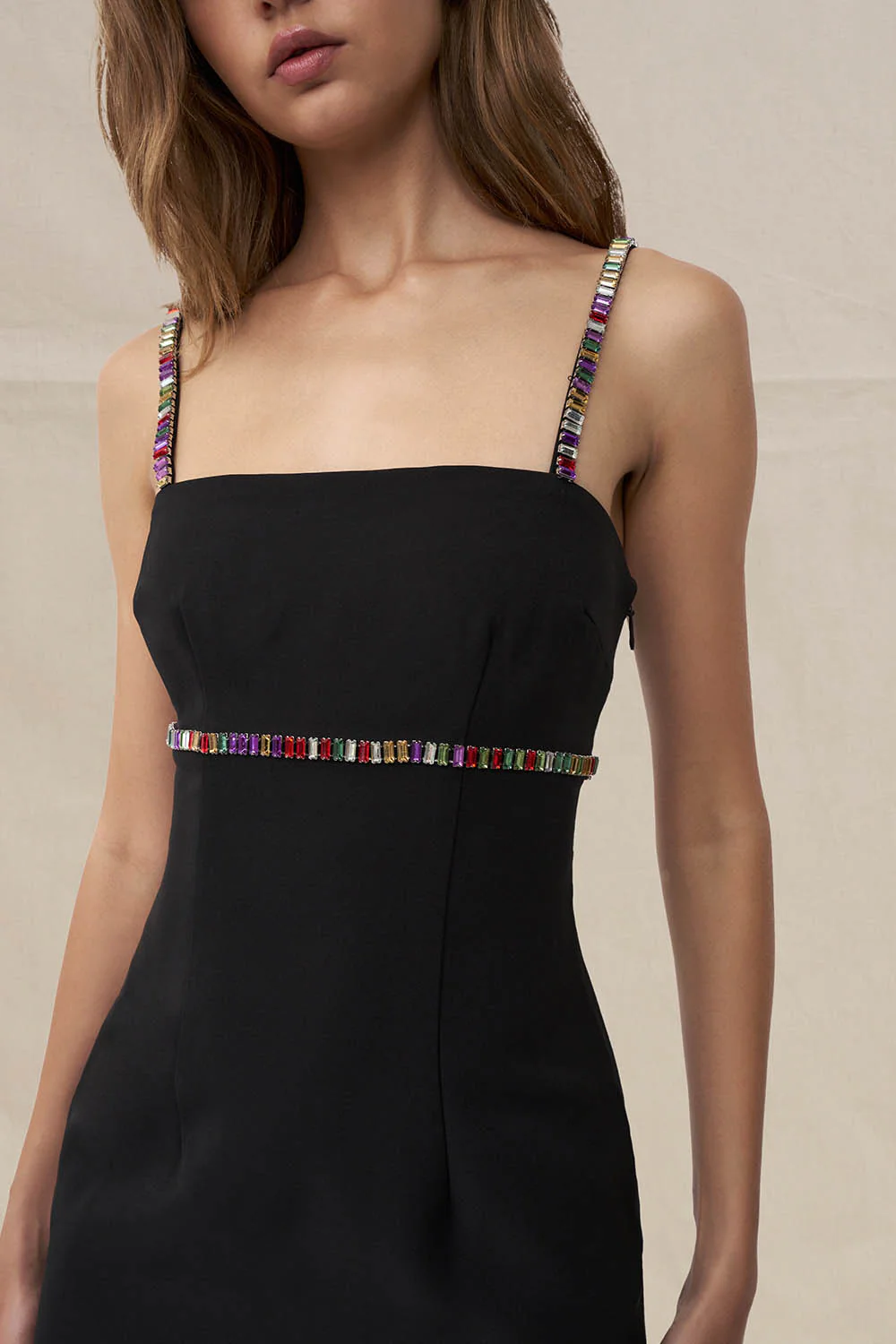 Enza Diamante Mini Dress - Black - Image 4