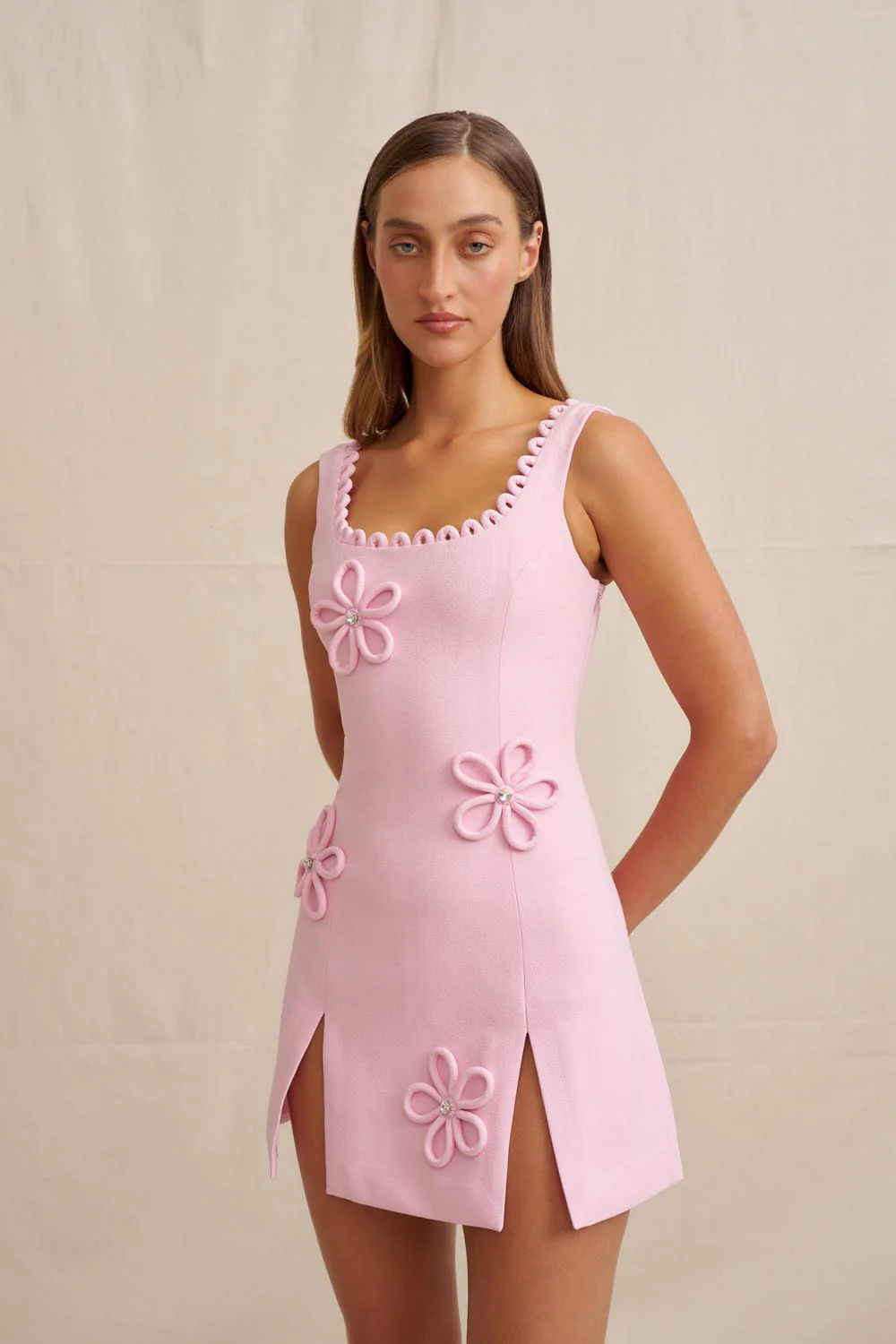 Flower Form Mini Dress - Image 4