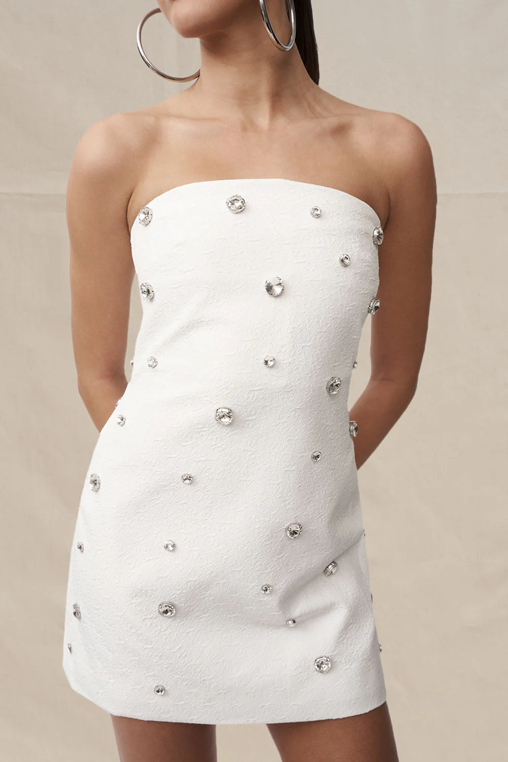 Grace Confetti Strapless Mini Dress - Ivory - Image 5