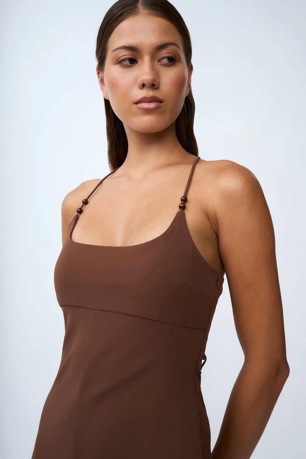 Hana Bias Bead Midi Dress | Final Sale - Chocolate - Image 6