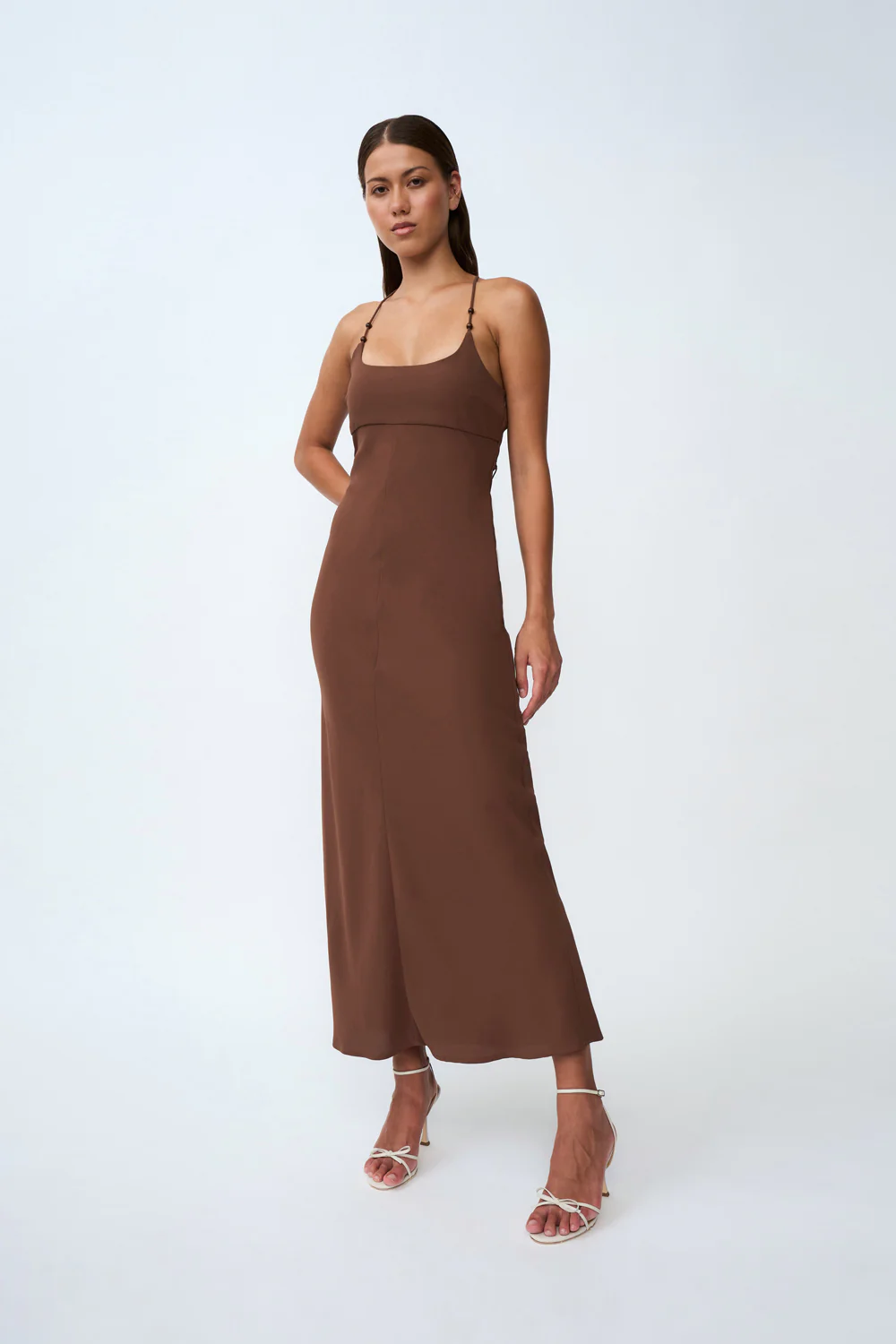 Hana Bias Bead Midi Dress | Final Sale - Chocolate - Image 7